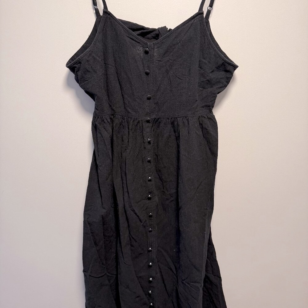 Universal Threads Black Midi Strap Dress Large 100% Cotton